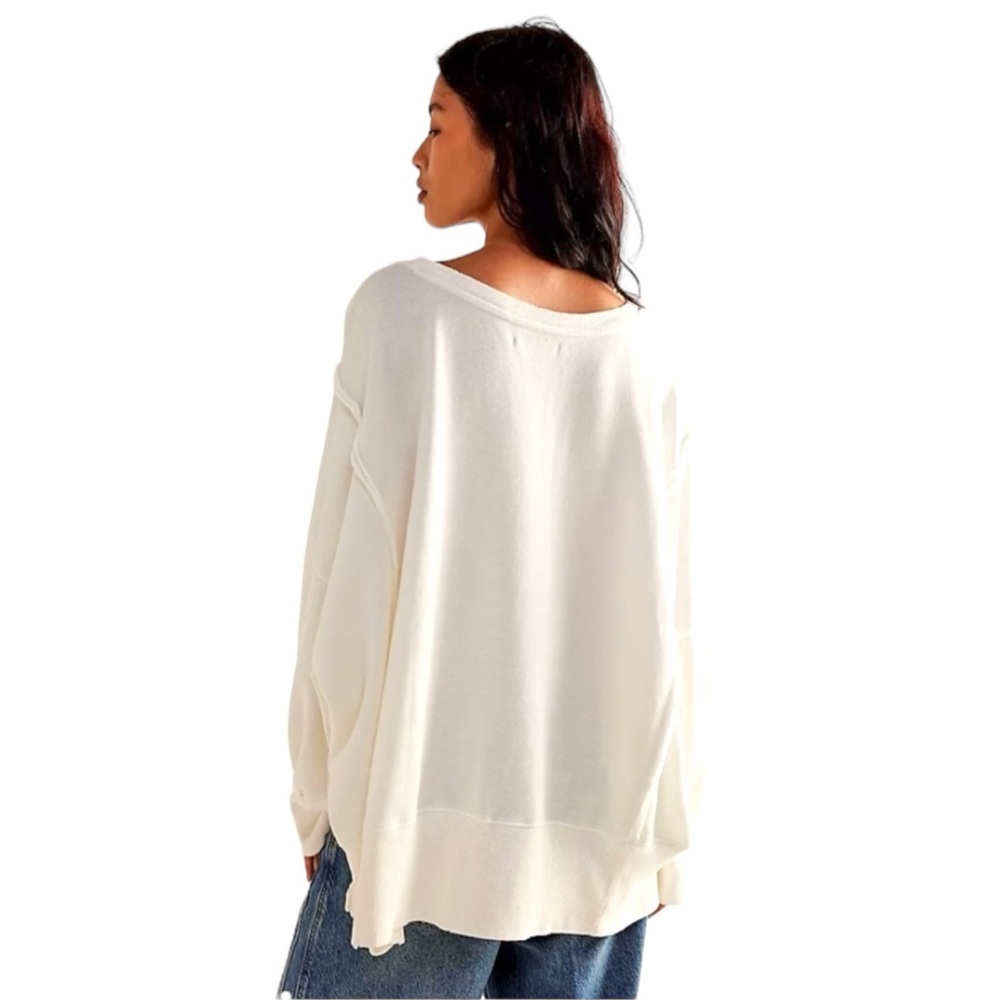 NEW Free People Graphic # 18 Camden Pullover Sweatshirt - Picture 5 of 10